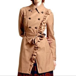 Anthropologie Elevenses khaki trench coat